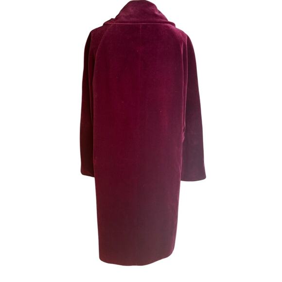 Vtg Betty Rose Burgundy Red Velvet Double Button 3/4 Length Coat Victorian Sz L? - Picture 7 of 9